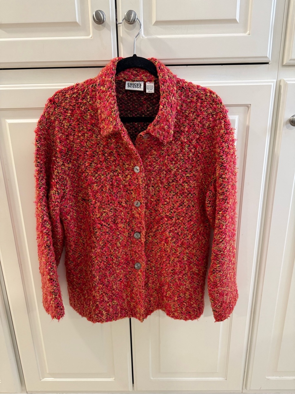 Vintage Chico's Textured Button-Front Teddy Jacket